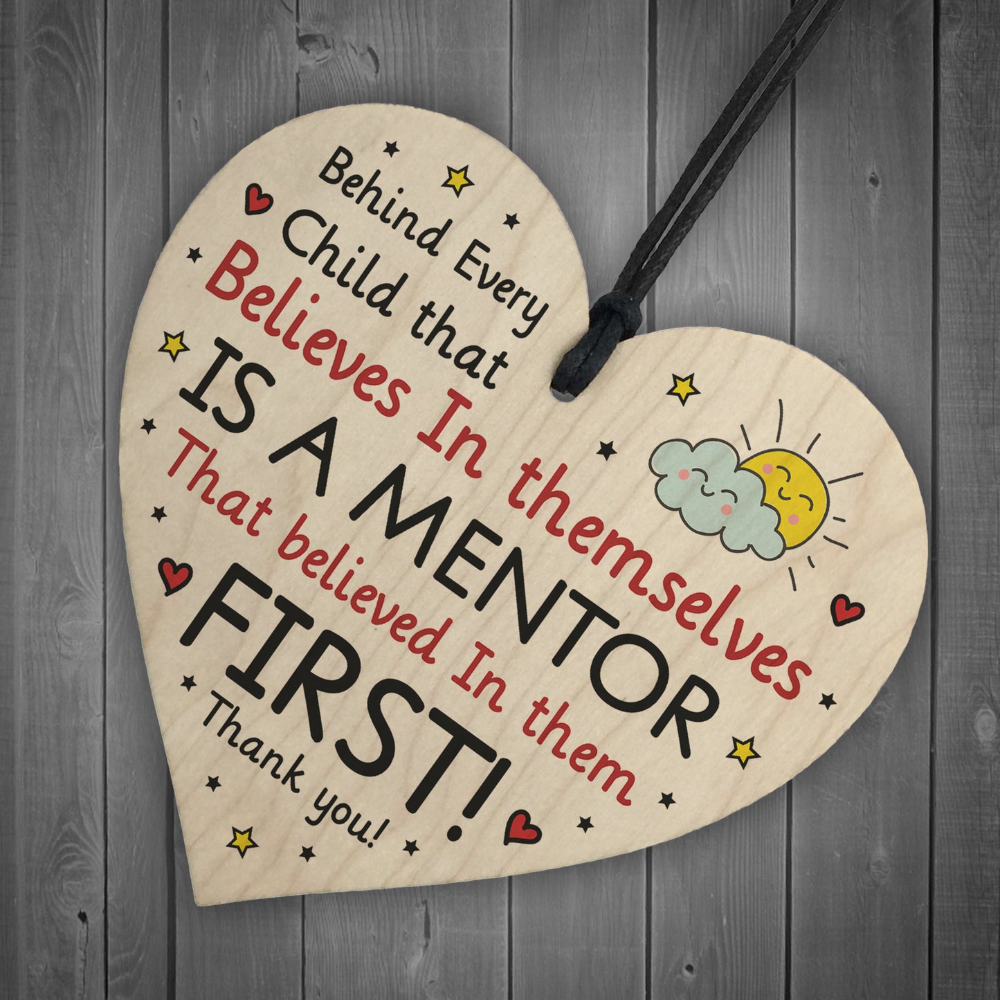 Mentor Gift Special Thank You Gift Wood Hanging Heart Friendship