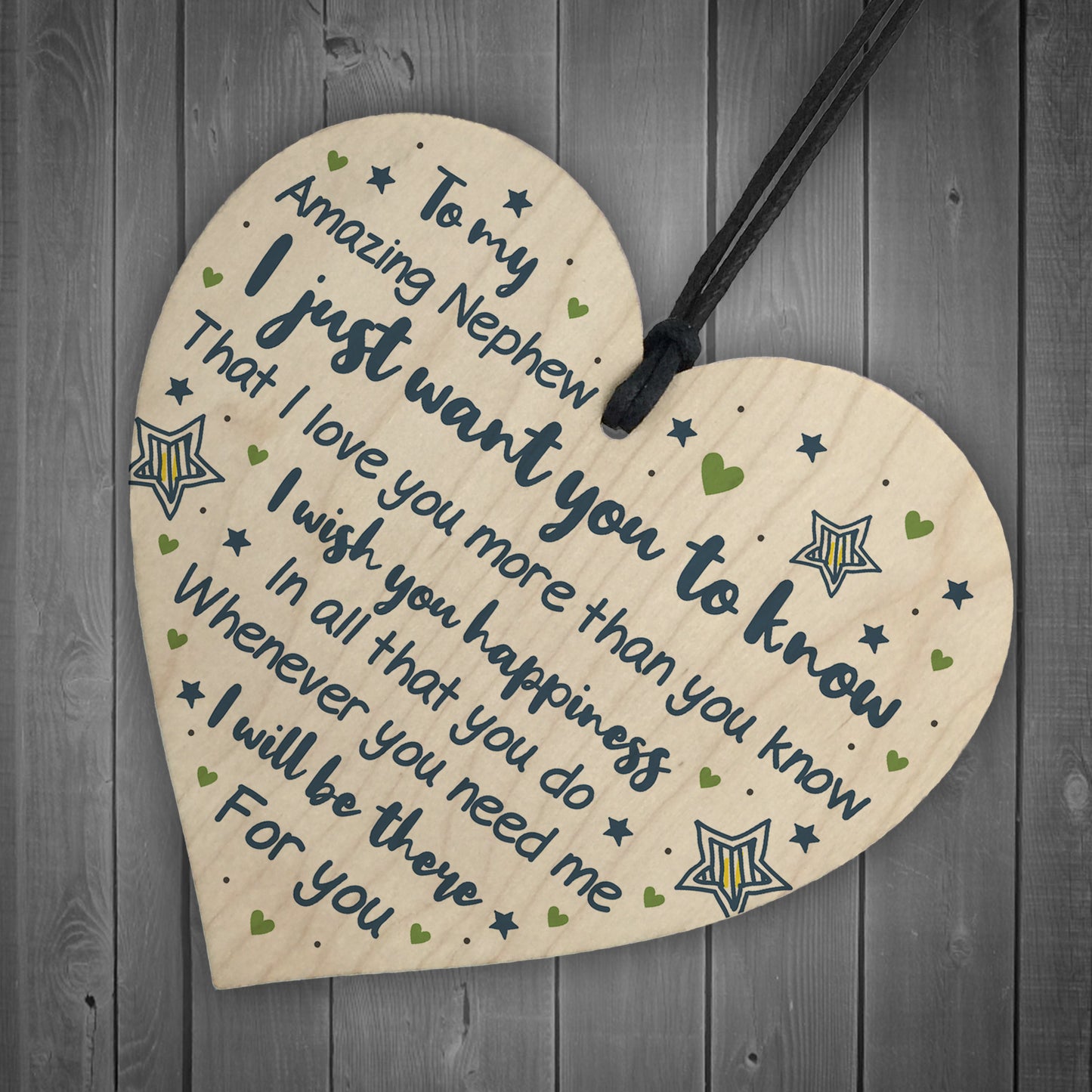 Nephew Gifts From Auntie Uncle Gift Wood Heart Nephew Birthday