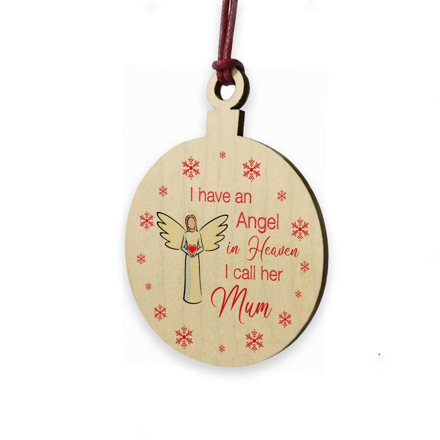 Remembrance Bauble Christmas Tree Decoration For Mum Plaque