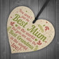 Cute Mother's Day Gift Card Wooden Heart Mum Gifts Best Grandma