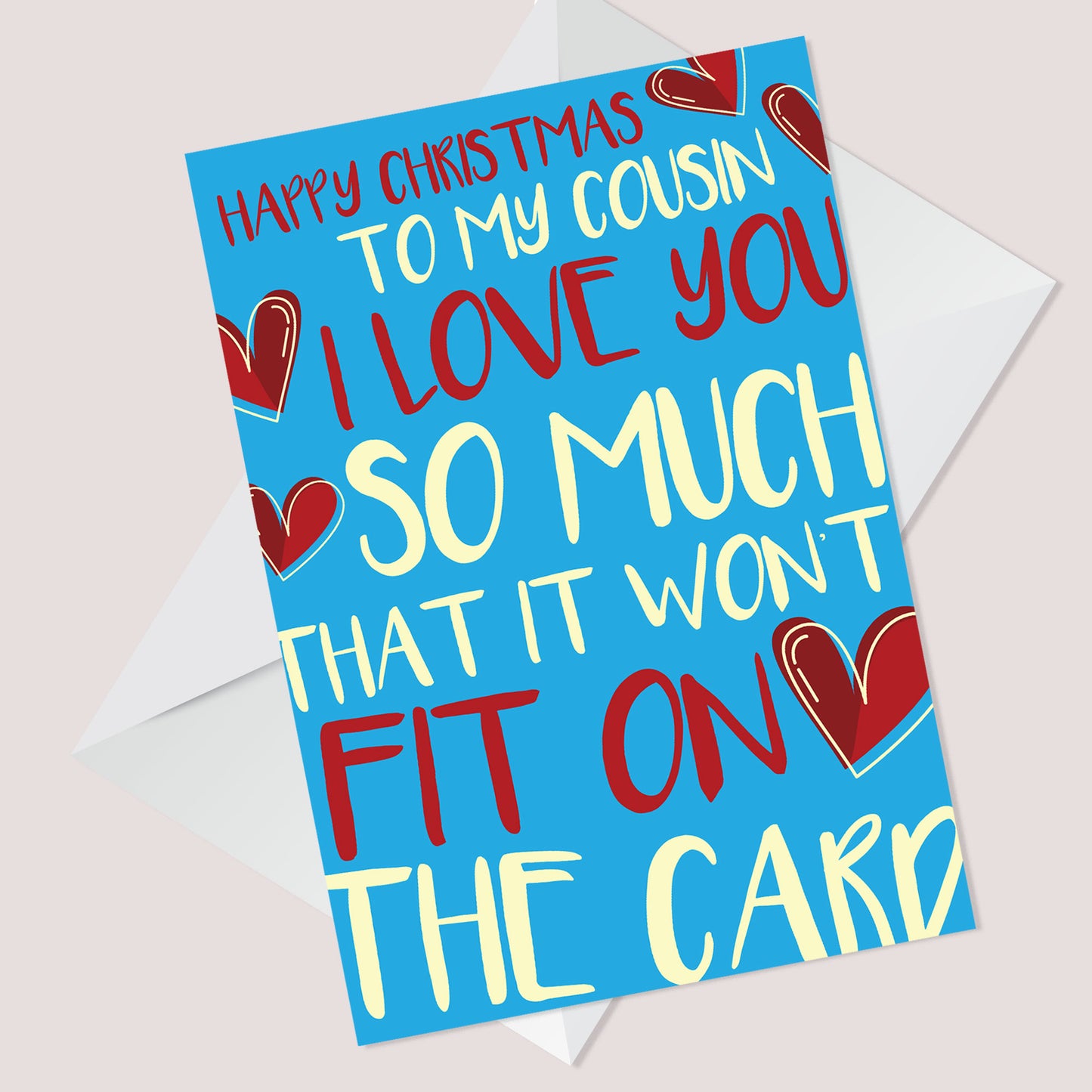 Christmas Card For Cousin Funny Cousin Christmas Card I Love You