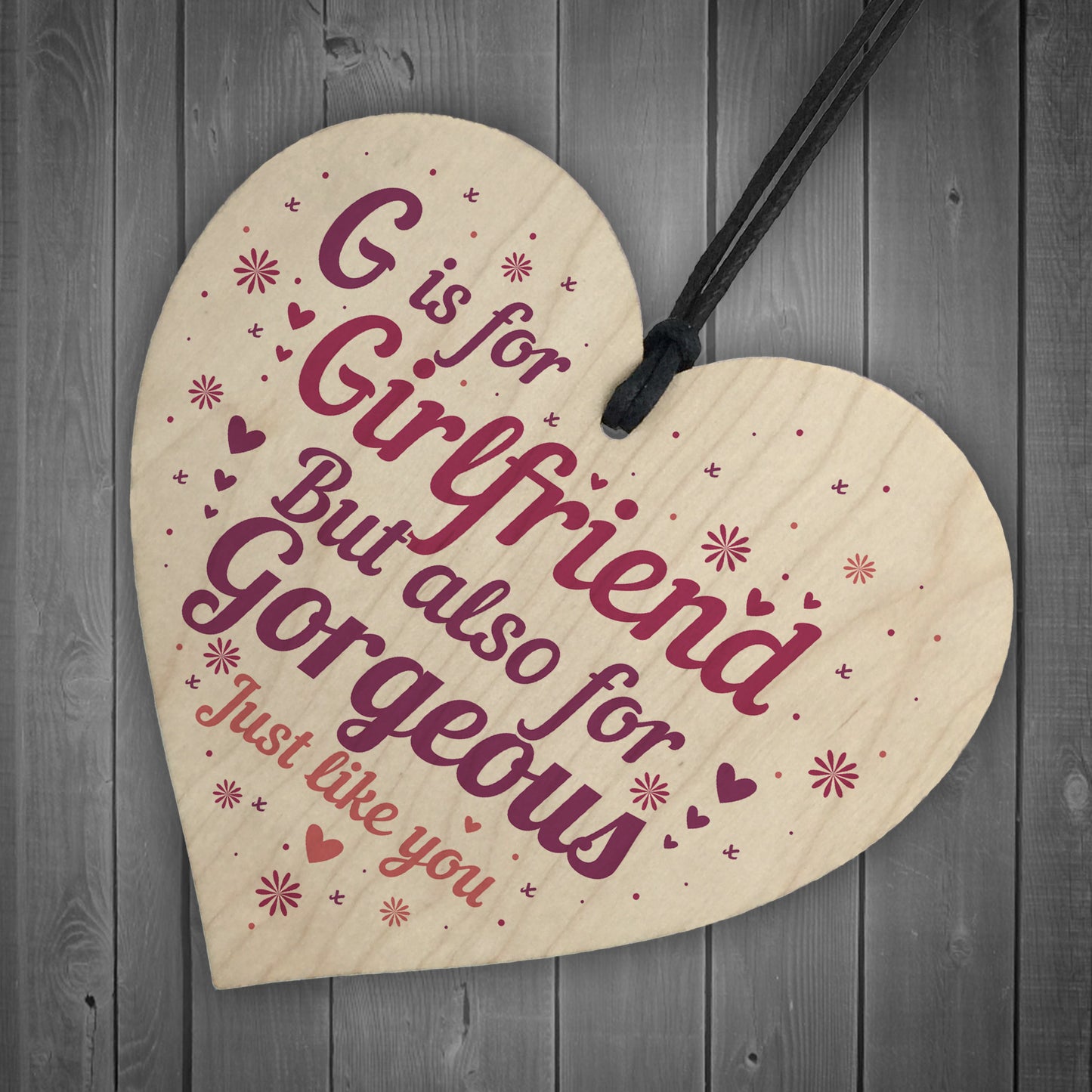 Girlfriend Boyfriend Gifts Wood Heart Relationship Anniversary