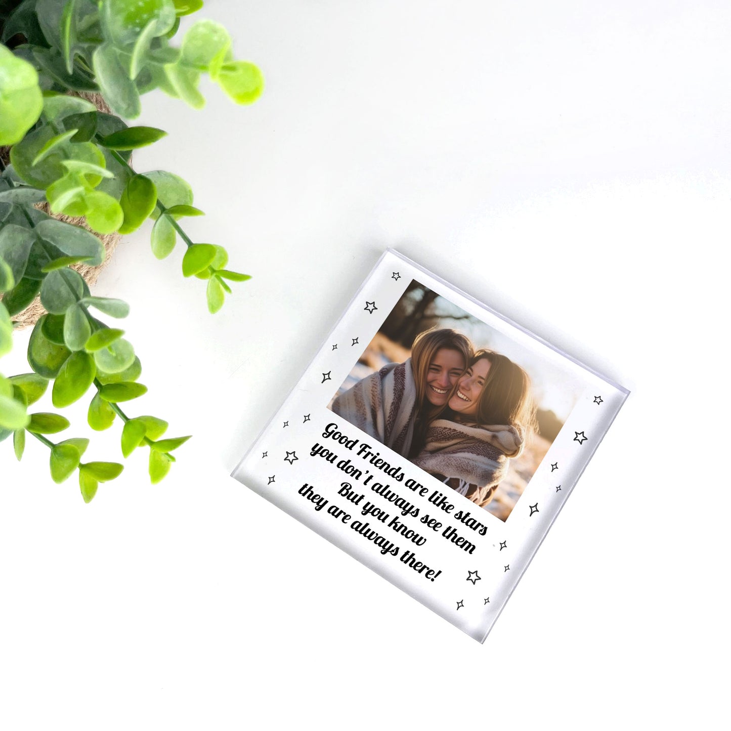 Friendship Gift Personalised Photo Plaque Friends Are Like Stars