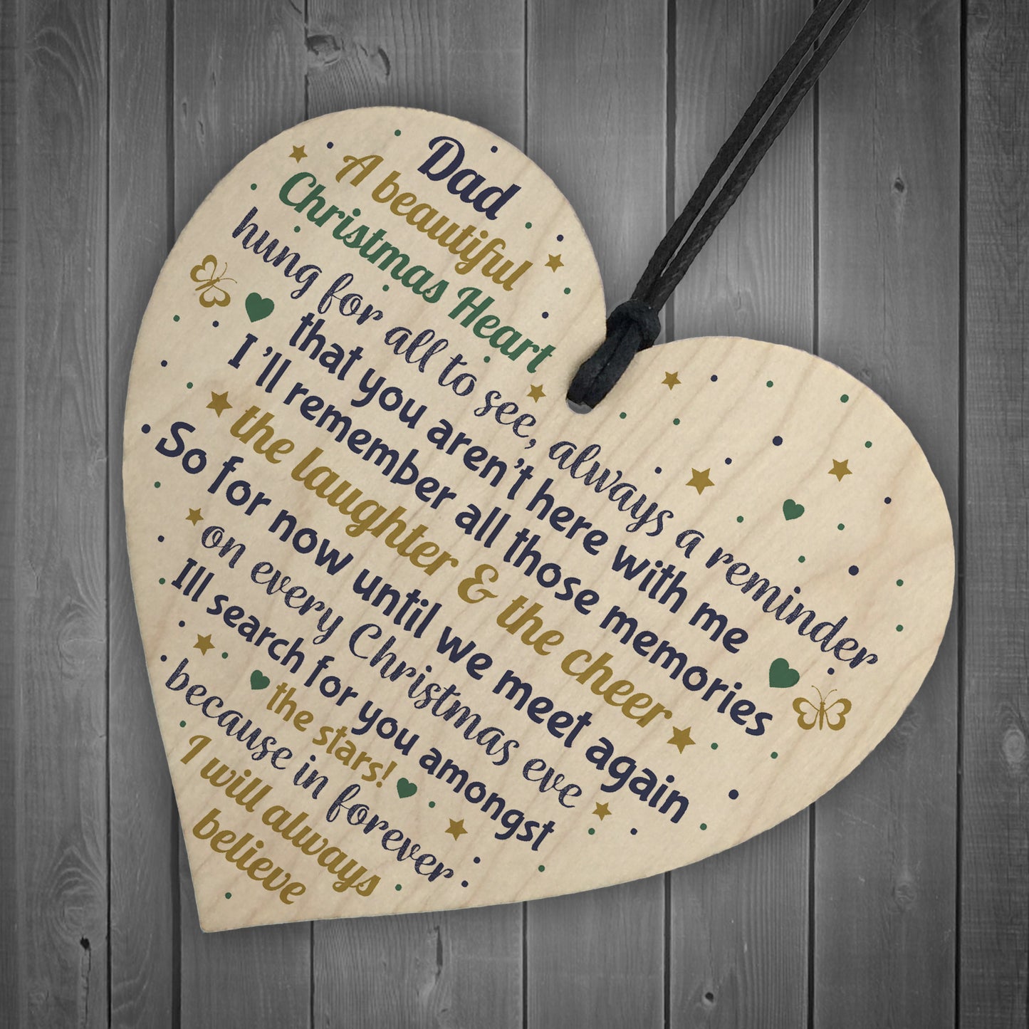 CHRISTMAS Tree Decoration In Memory Of Dad Memorial Wood Gift