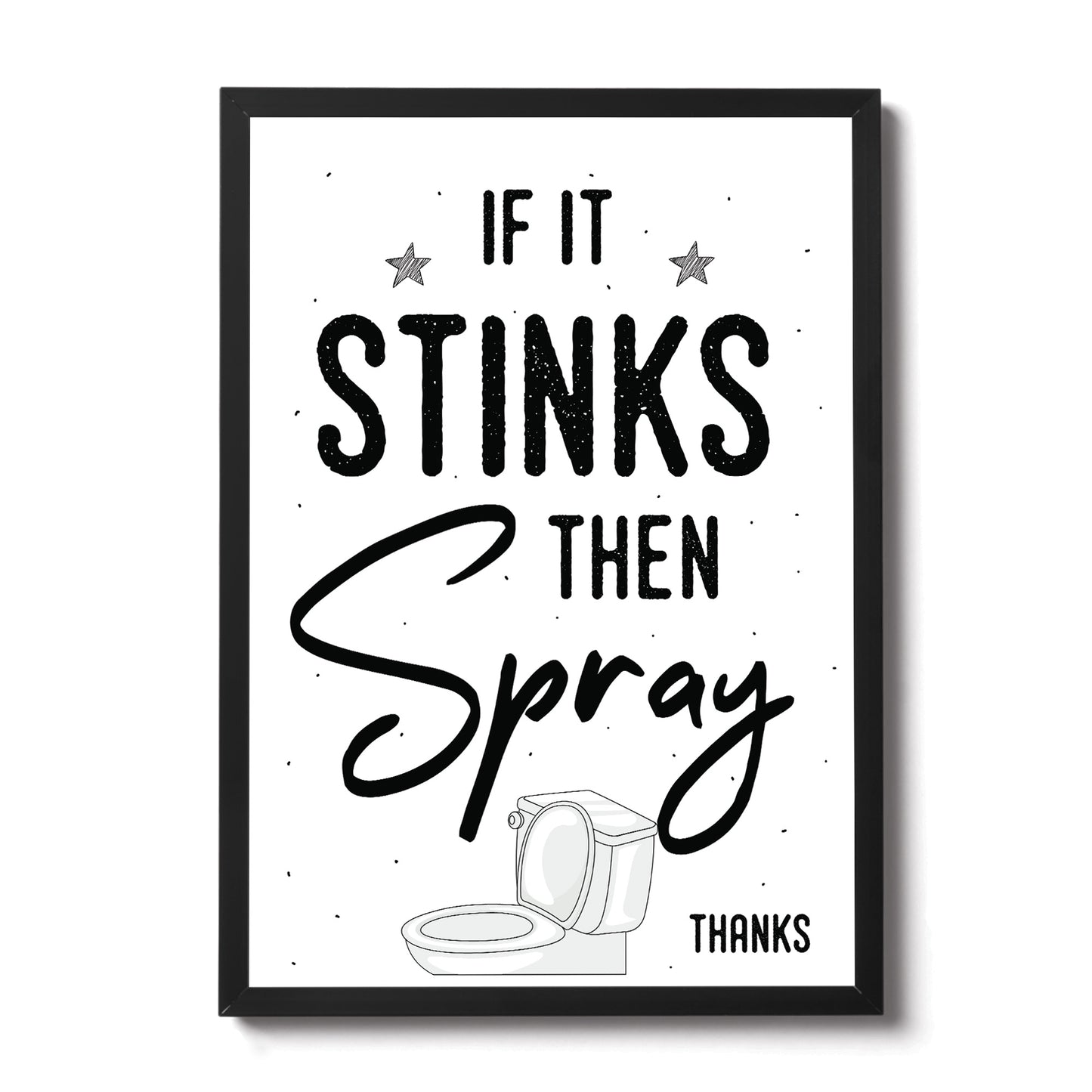 Bathroom Prints Funny Toilet Sign Loo Sign Toilet Decor Framed