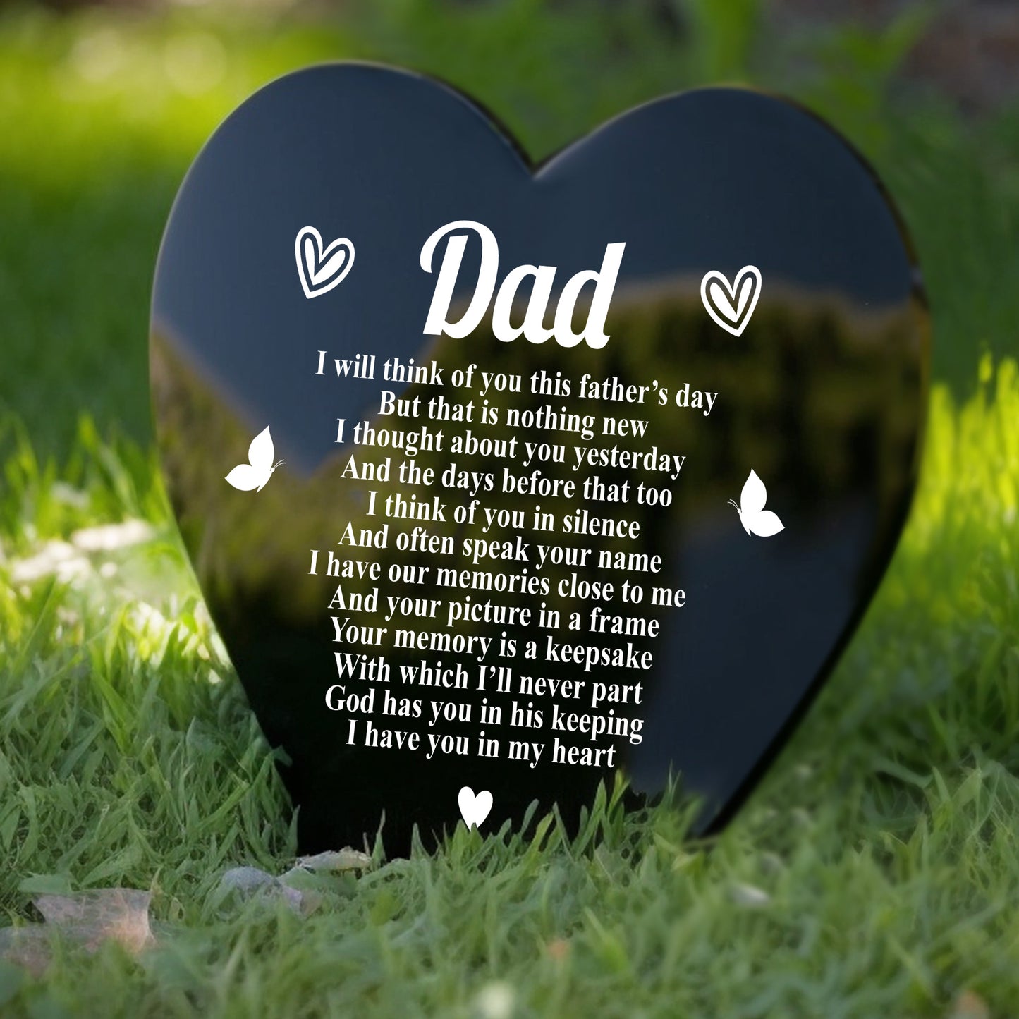 Dad Fathers Day Memorial Plaque Stake Ornament Grave Remembrance