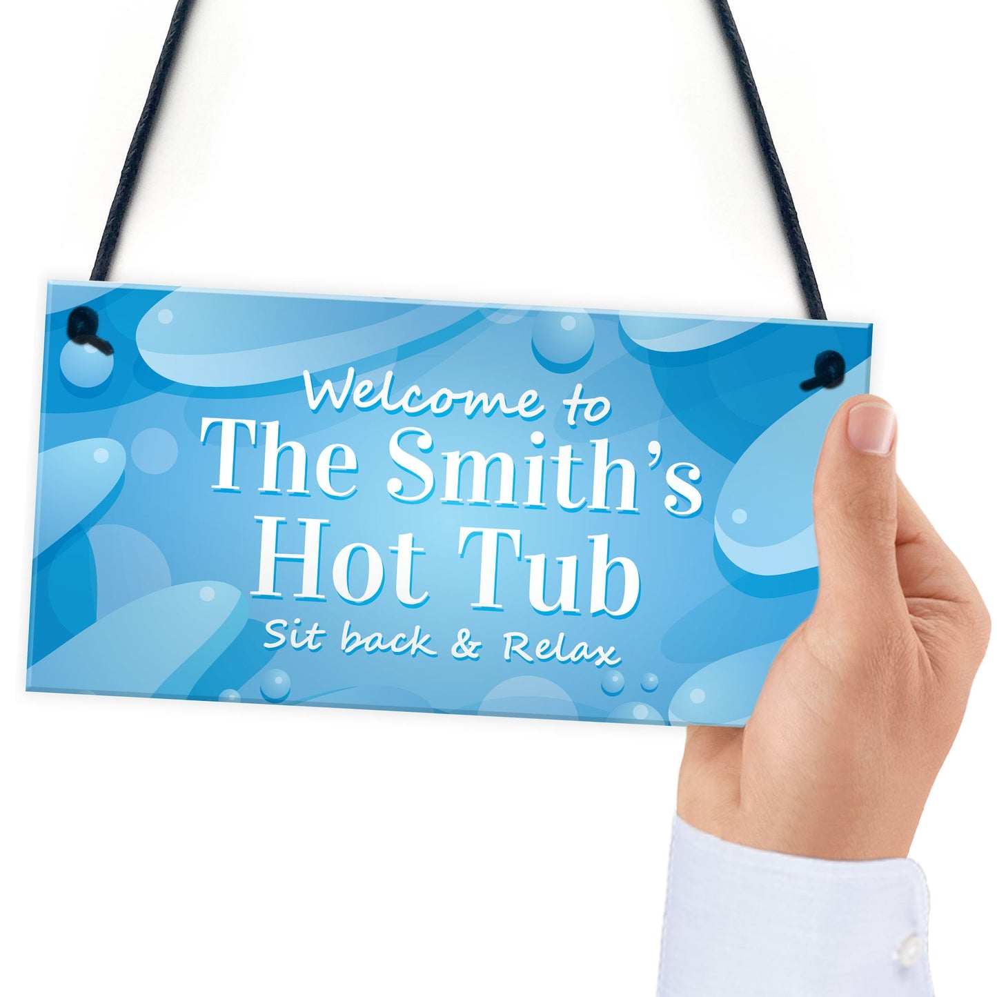 Personalised Hot Tub Welcome Sign Hanging Garden Decor Plaques