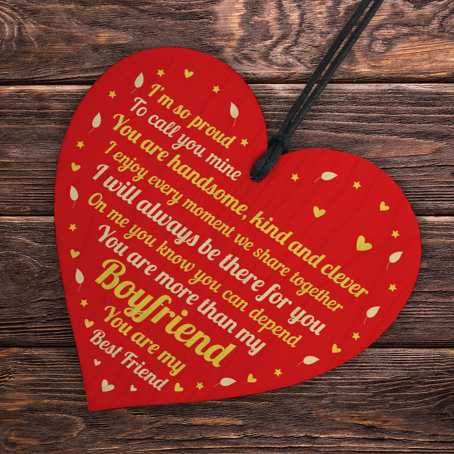 Boyfriend Gifts Wood Heart Valentines Gift Boyfriend Anniversary