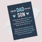 Fathers Day Card for Dad From Son Adorable Fathers Day Card