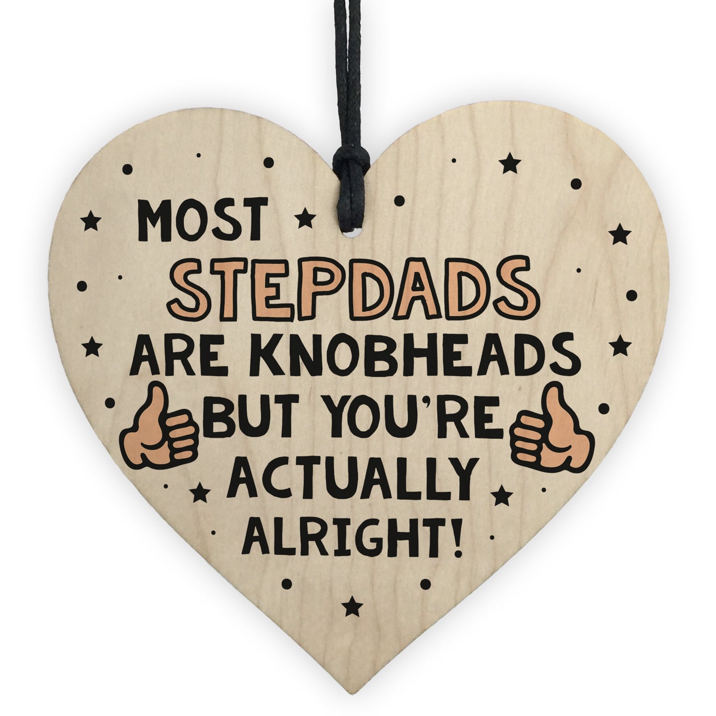 Step Dad Gifts Wood Heart Birthday Card For Step Dad Fathers Day