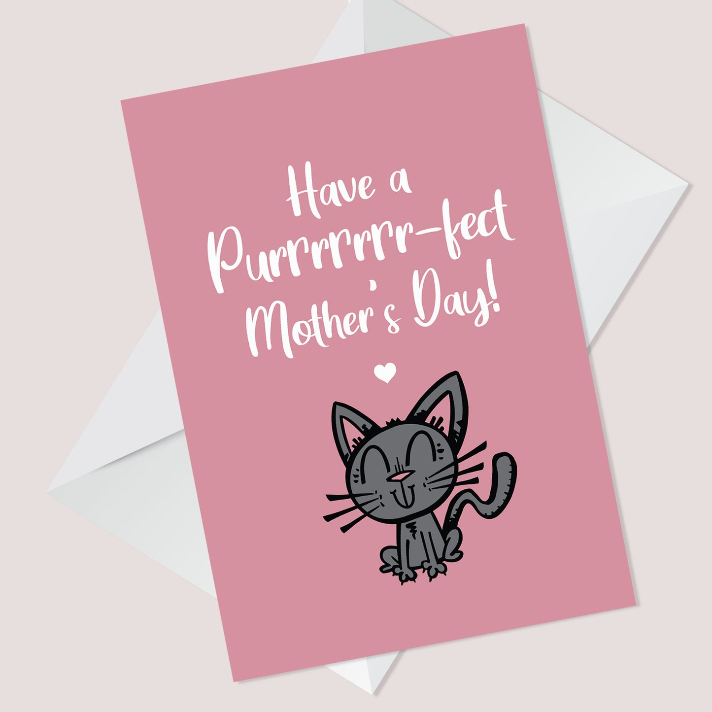 Funny Mothers Day Card PURRFECT Card From Cat For Cat Lover
