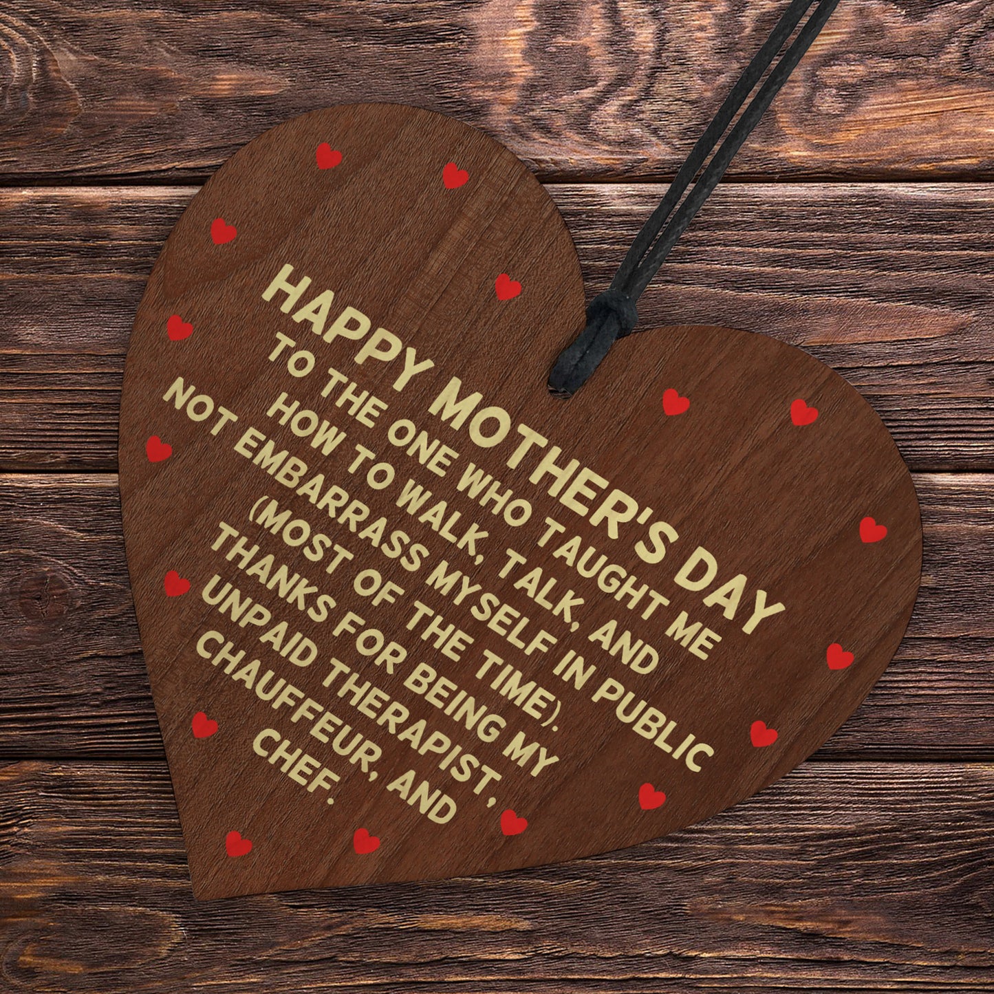 Wooden Heart Gift For Mothers Day For Mum From Daughter Son