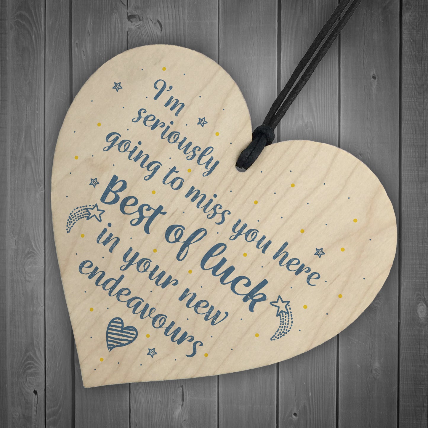 Best of Luck Colleague Wood Heart Leaving Gift New Job Thank you