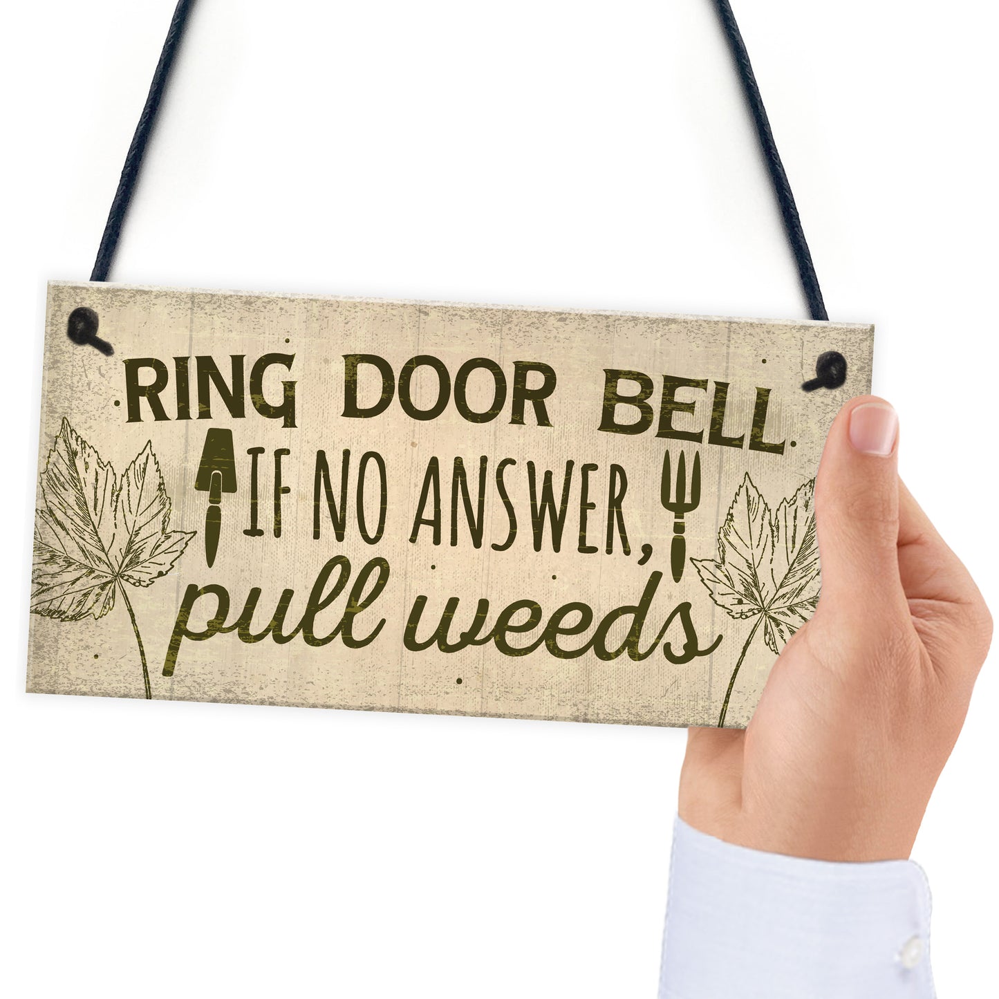 Funny Ring The Door Bell Wall Door Gate Sign Garden Shed Gift