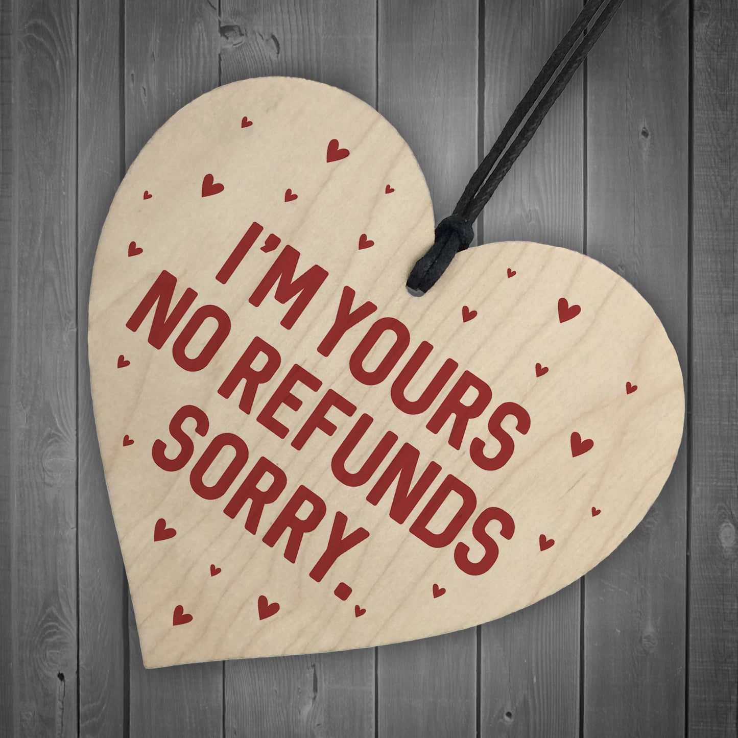 Funny Gift For Boyfriend Girlfriend Husband Wife Wood Heart