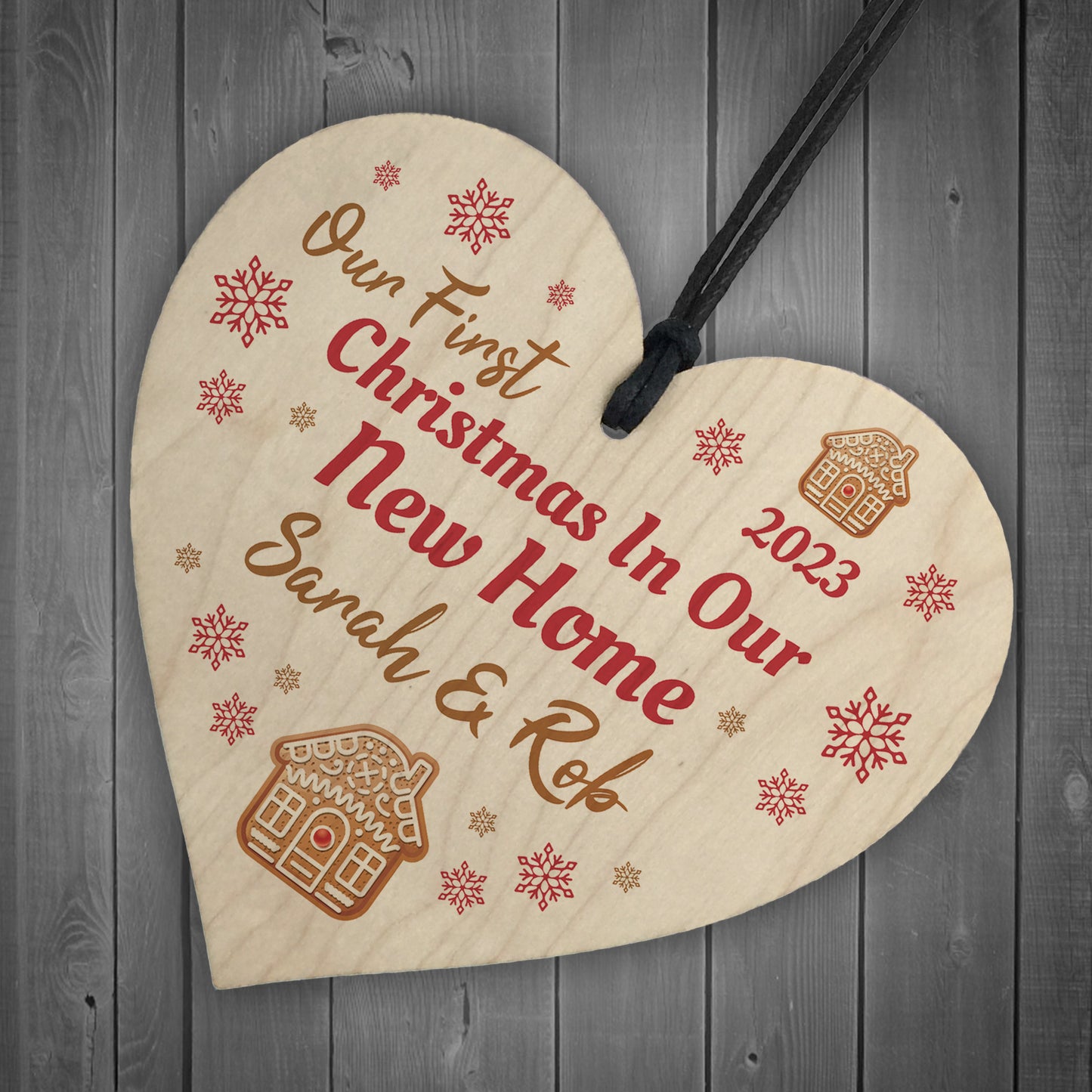 First Christmas In New Home PERSONALISED Tree Decoration Wood