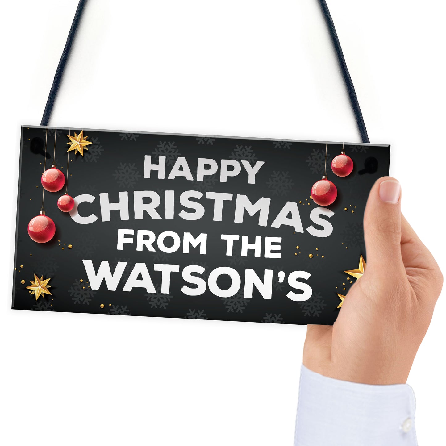 Happy Christmas From The 'Surname' Plaque Personalised Sign