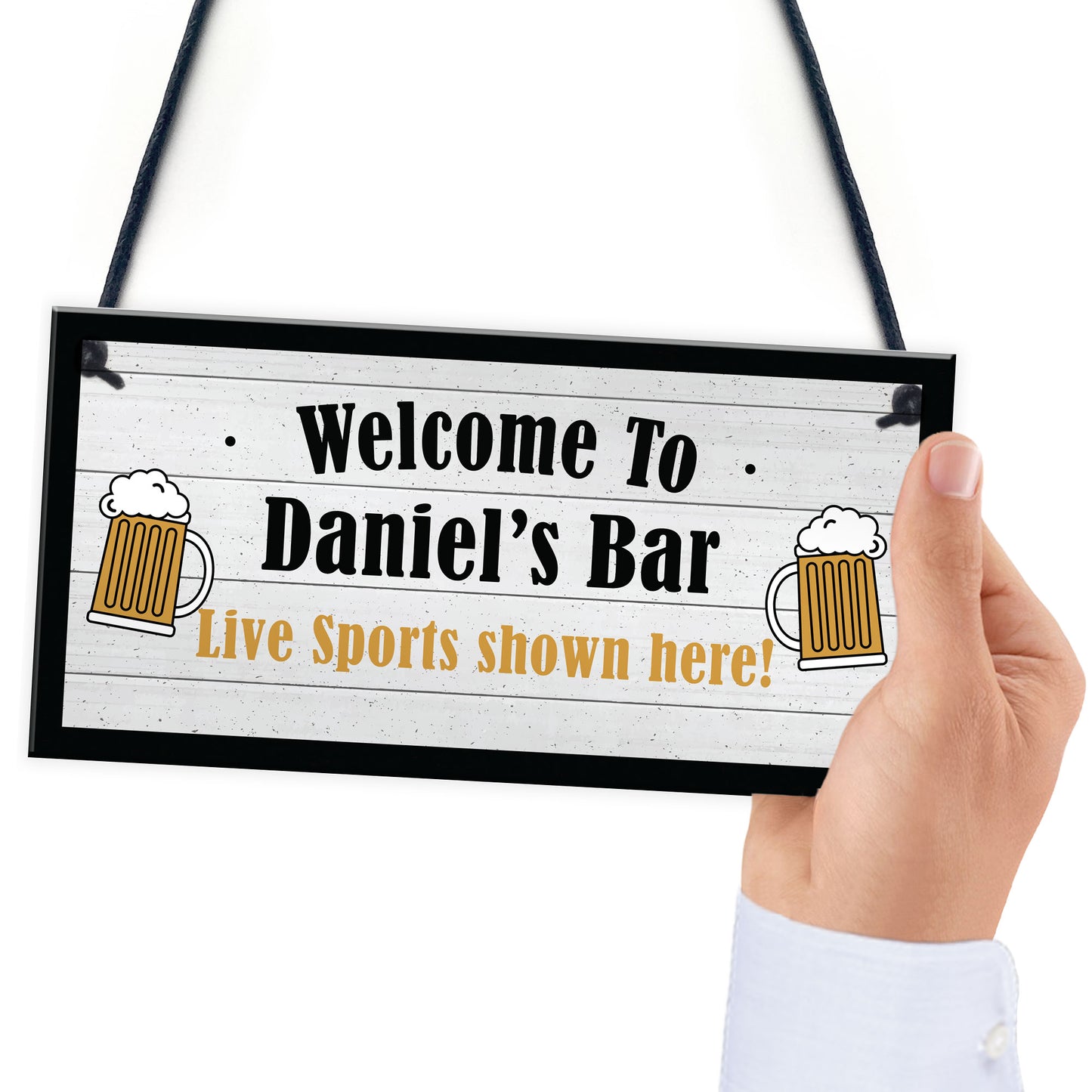 Personalised Hanging Sports Bar Sign Home Bar Pub Man Cave Gift