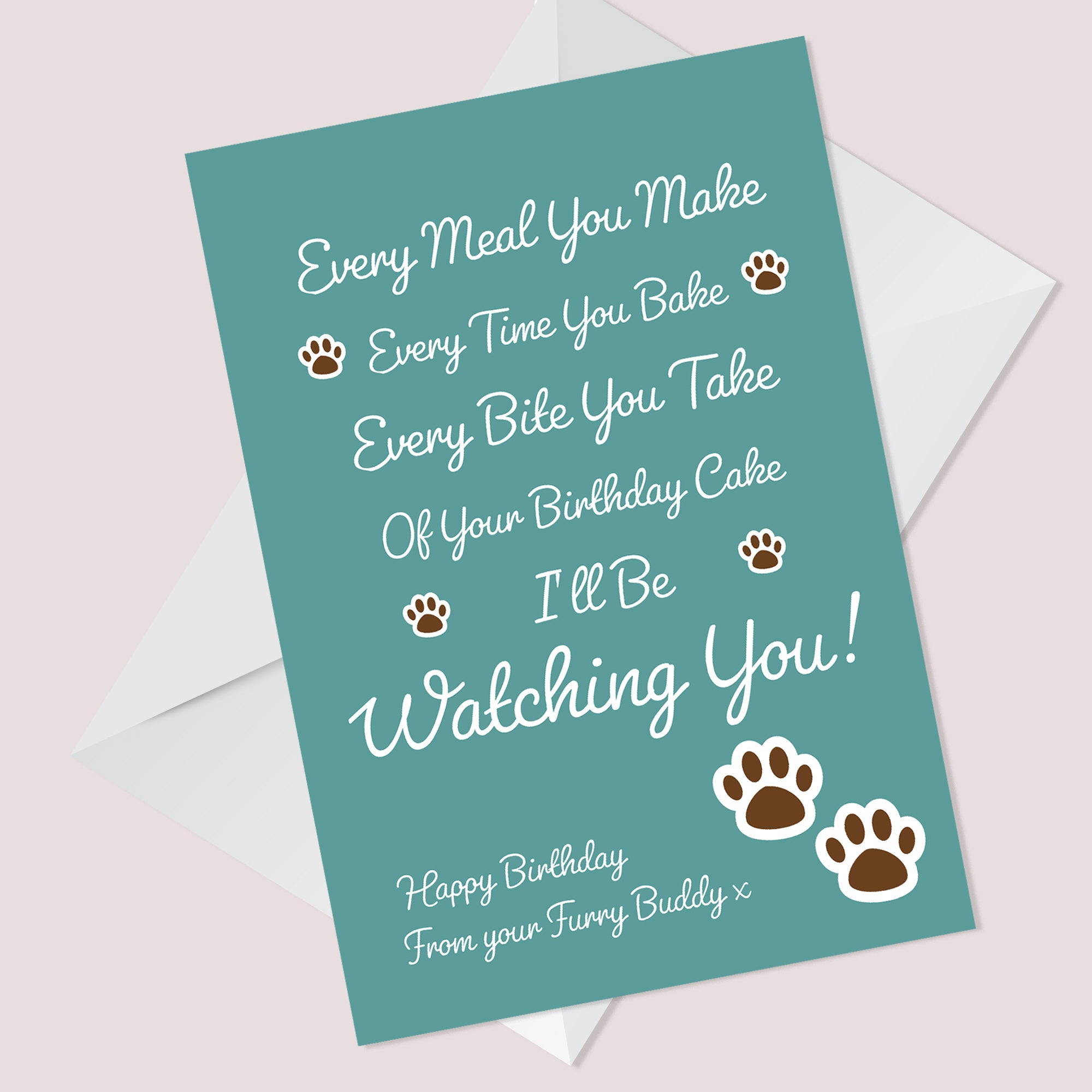 Funny Birthday Card 'From The Dog' – For Him Or Her, Husband Or Wife