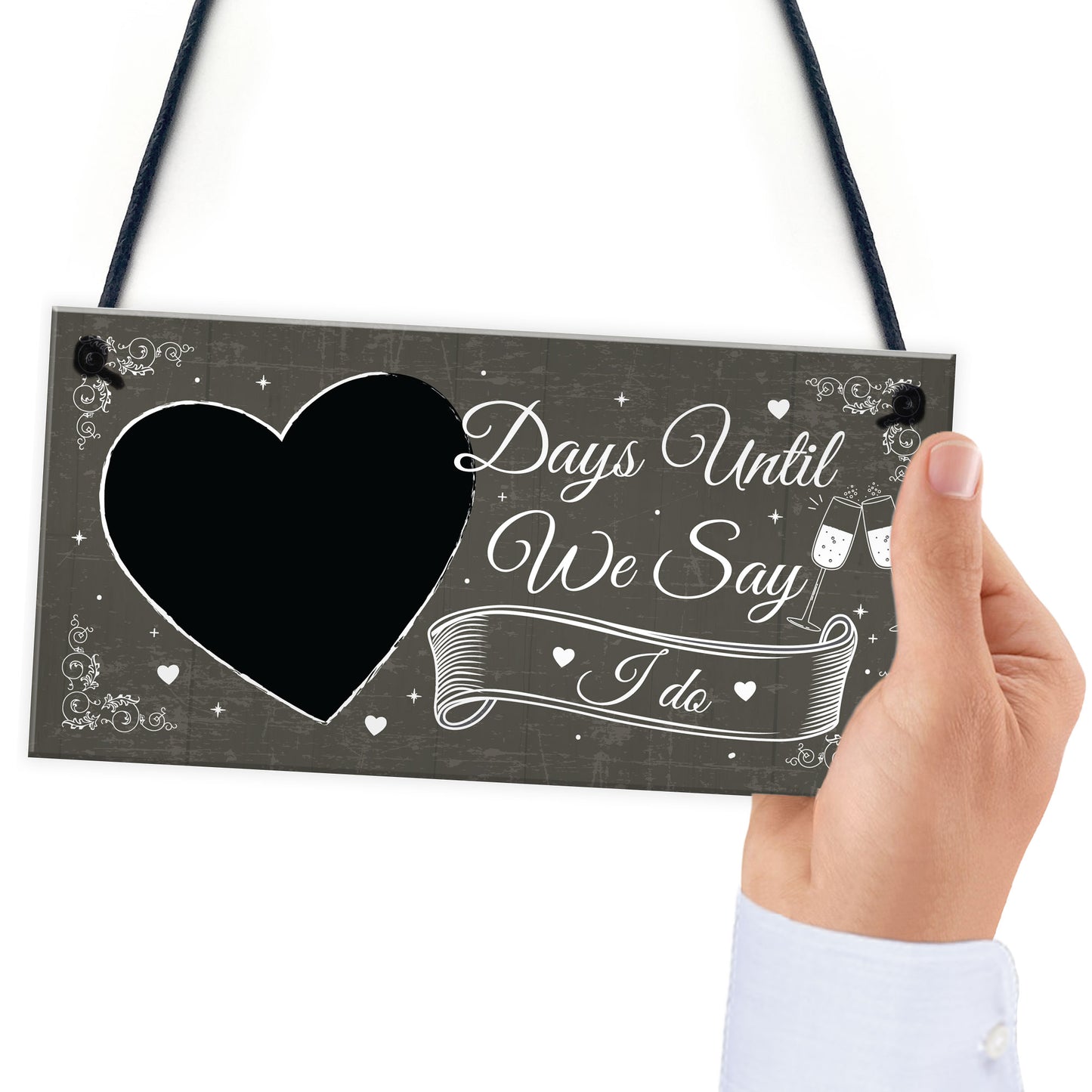 CHALKBOARD Days Until Wedding Decoration Hanging Plaque Decor