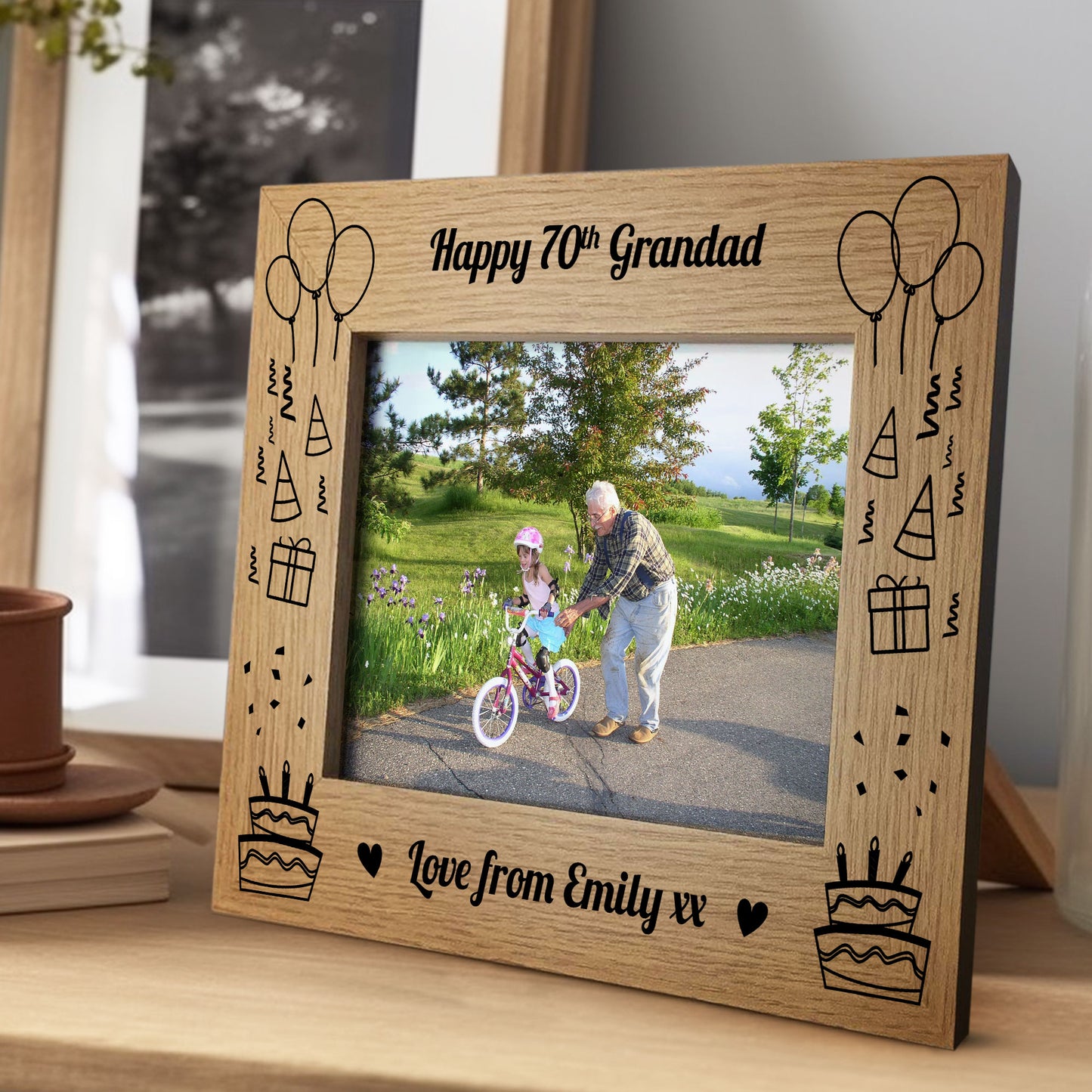 Birthday Gift For Grandad Personalised Photo Frame 60th 70th