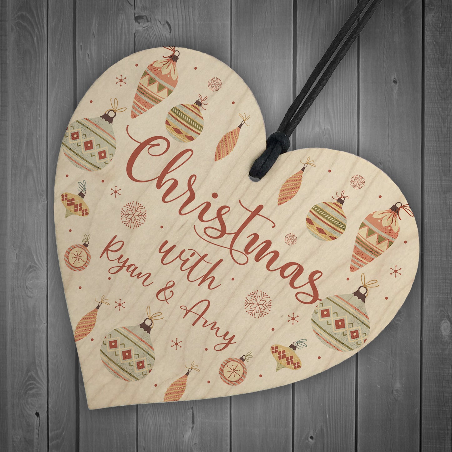 Personalised Hanging Christmas Decoration Heart Christmas Sign