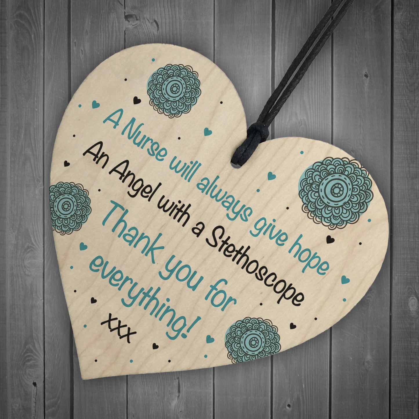 Special Thank You Gift For NHS Nurse Wooden Heart Hospital Gift