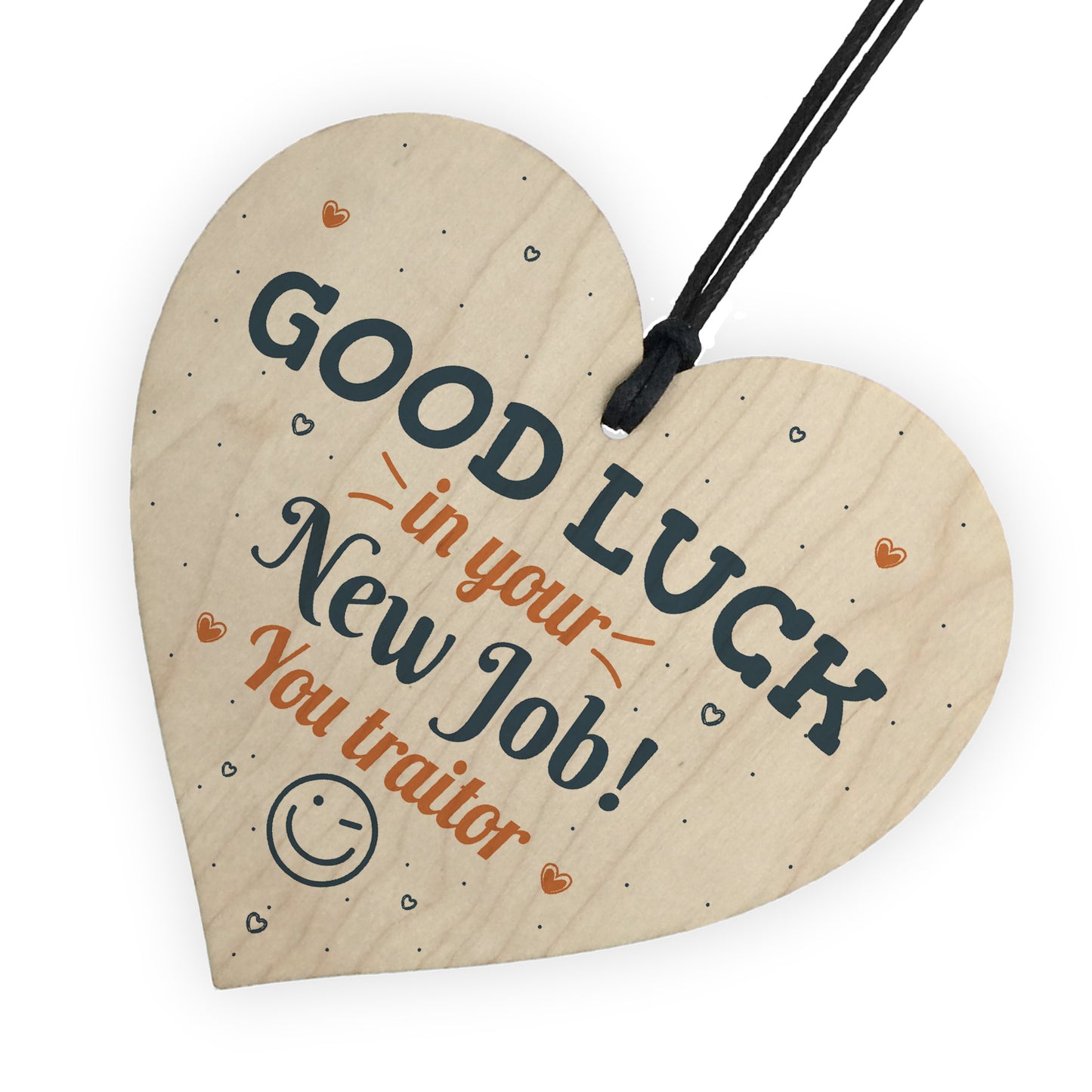 Good Luck Wooden Heart Boss Friend Leaving Gift For Colleagues