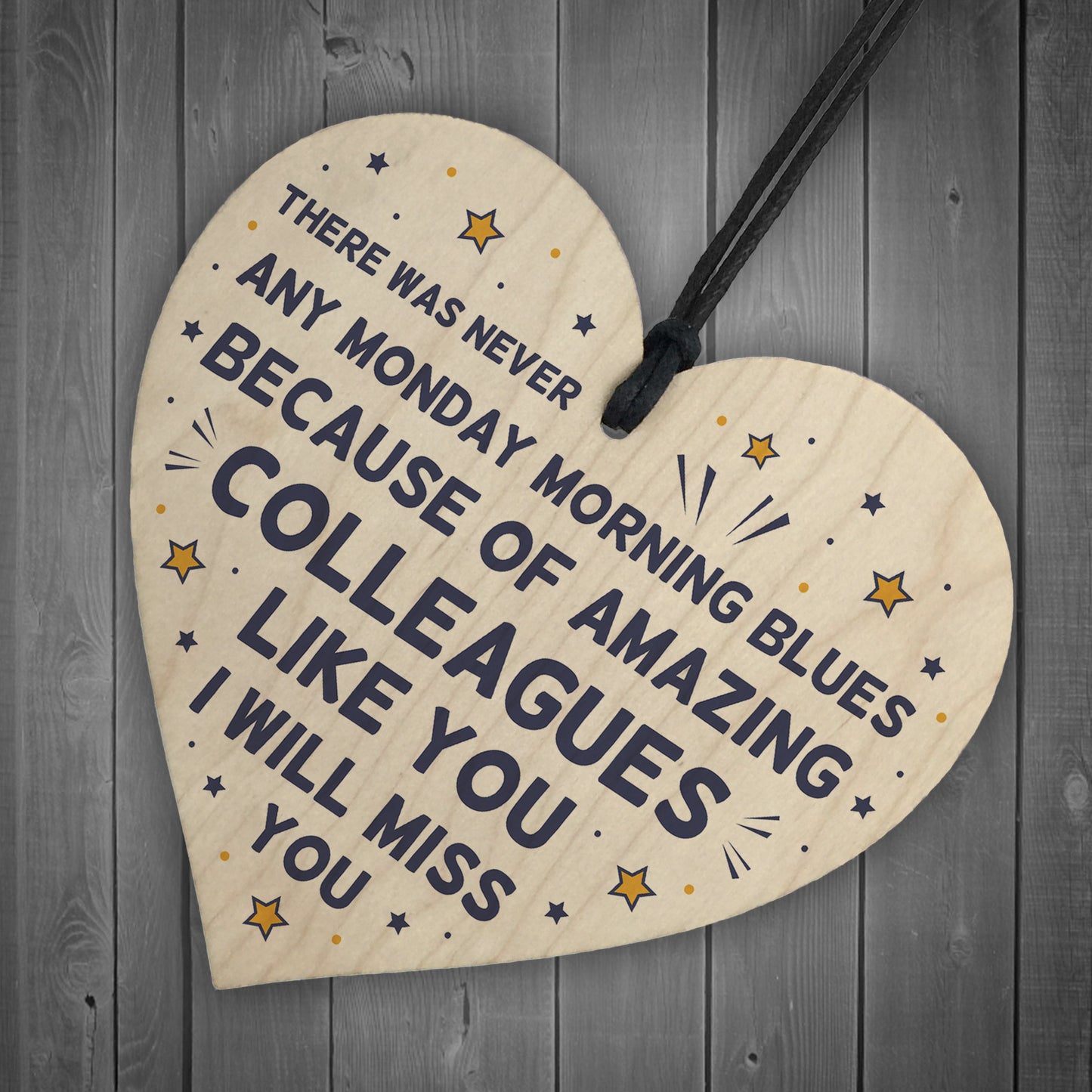Colleague Gift Wooden Hanging Heart Leaving Gift For Colleague