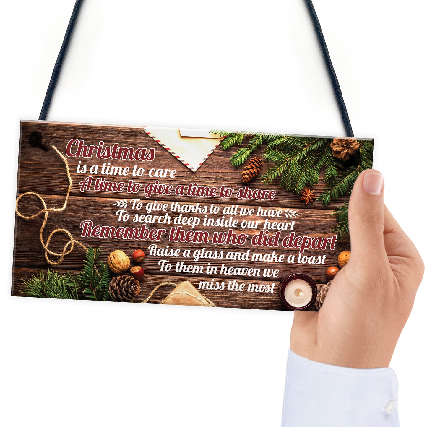 Christmas Memorial Tree Decoration Hanging Bauble Plaque