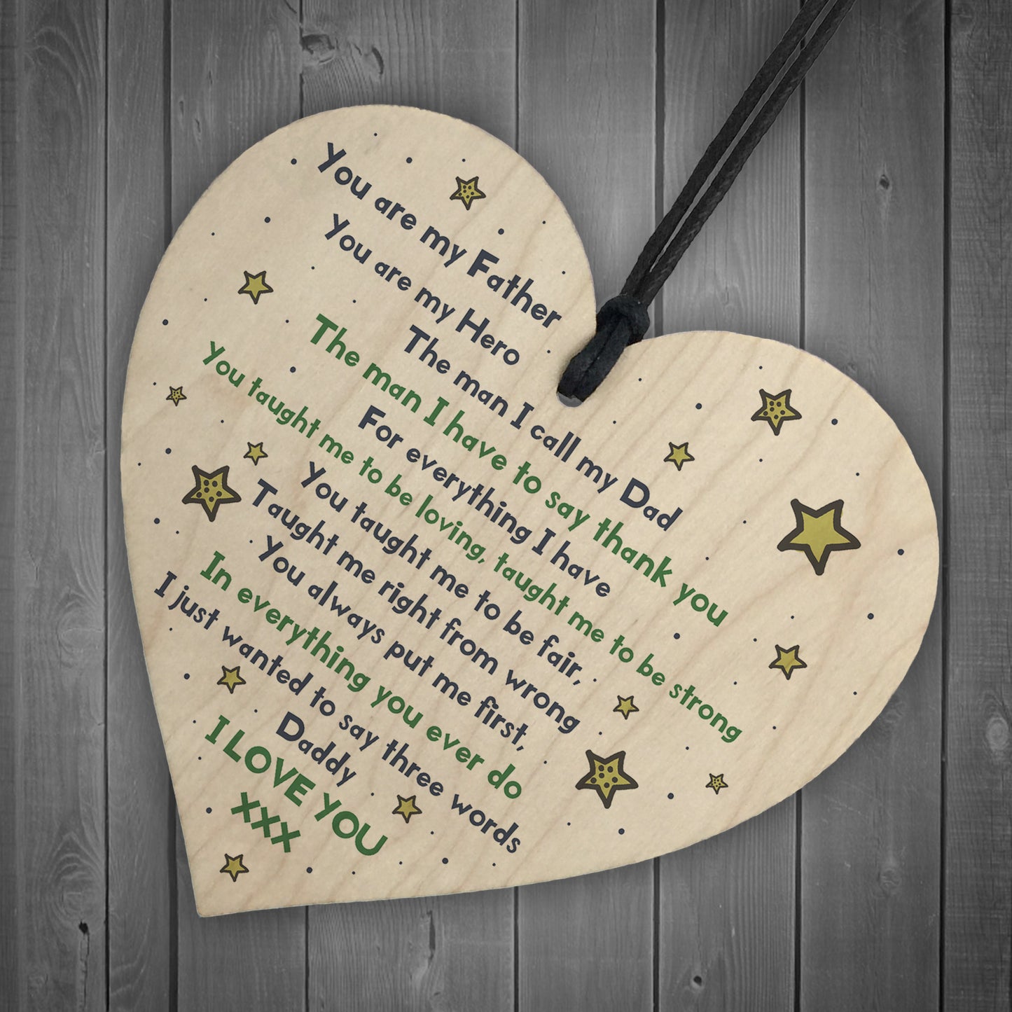 Handmade Daddy Gifts Wooden Heart Gift For Daddy Birthday
