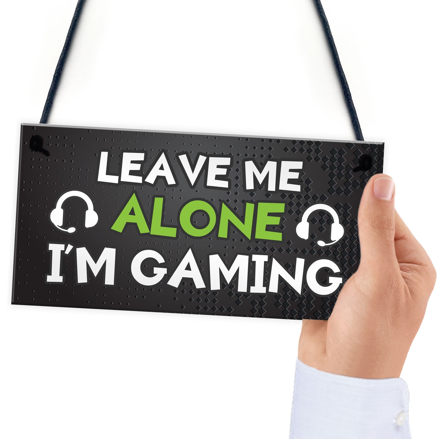 Funny Gaming Sign LEAVE ME ALONE IM GAMING Boys Bedroom Man Cave