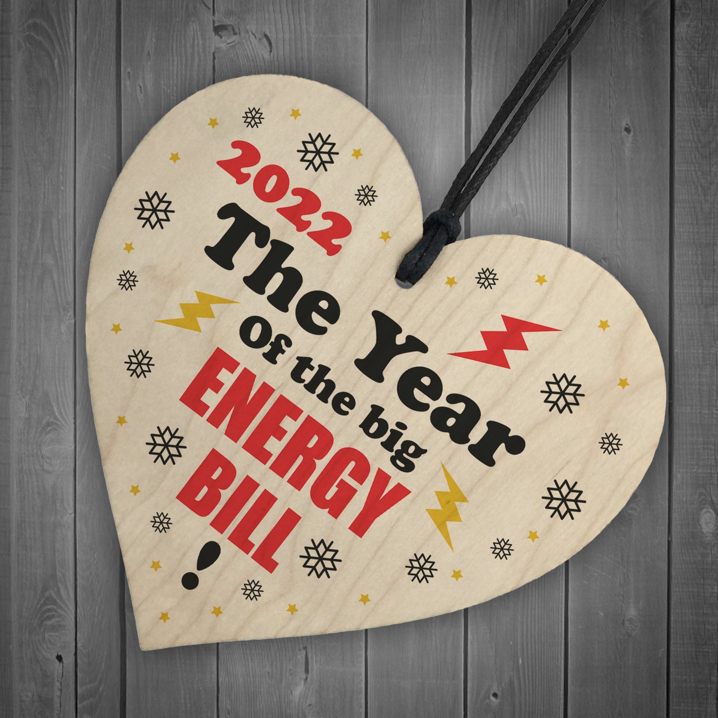 Funny Christmas Bauble Energy Bill Wood Tree Decoration Gift