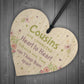 Birthday Christmas Gift For Cousin Wooden Heart Girl Boy Family