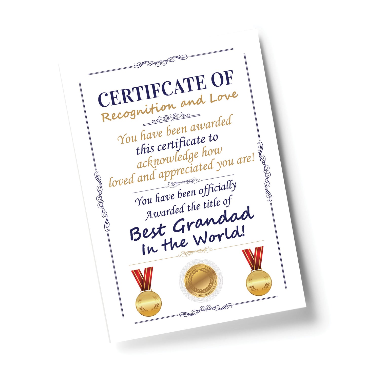 Novelty Certificate Fathers Day Birthday Funny Grandad Gift