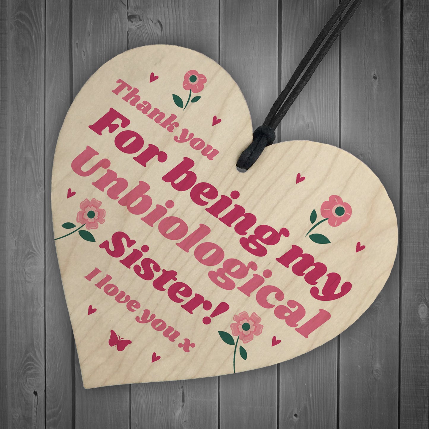 Best Friend Plaque Hanging Wooden Heart Unbiological Sister Gift