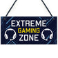 Funny Gamer Gift PACK OF 3 Gaming Signs For Boys Bedroom Son
