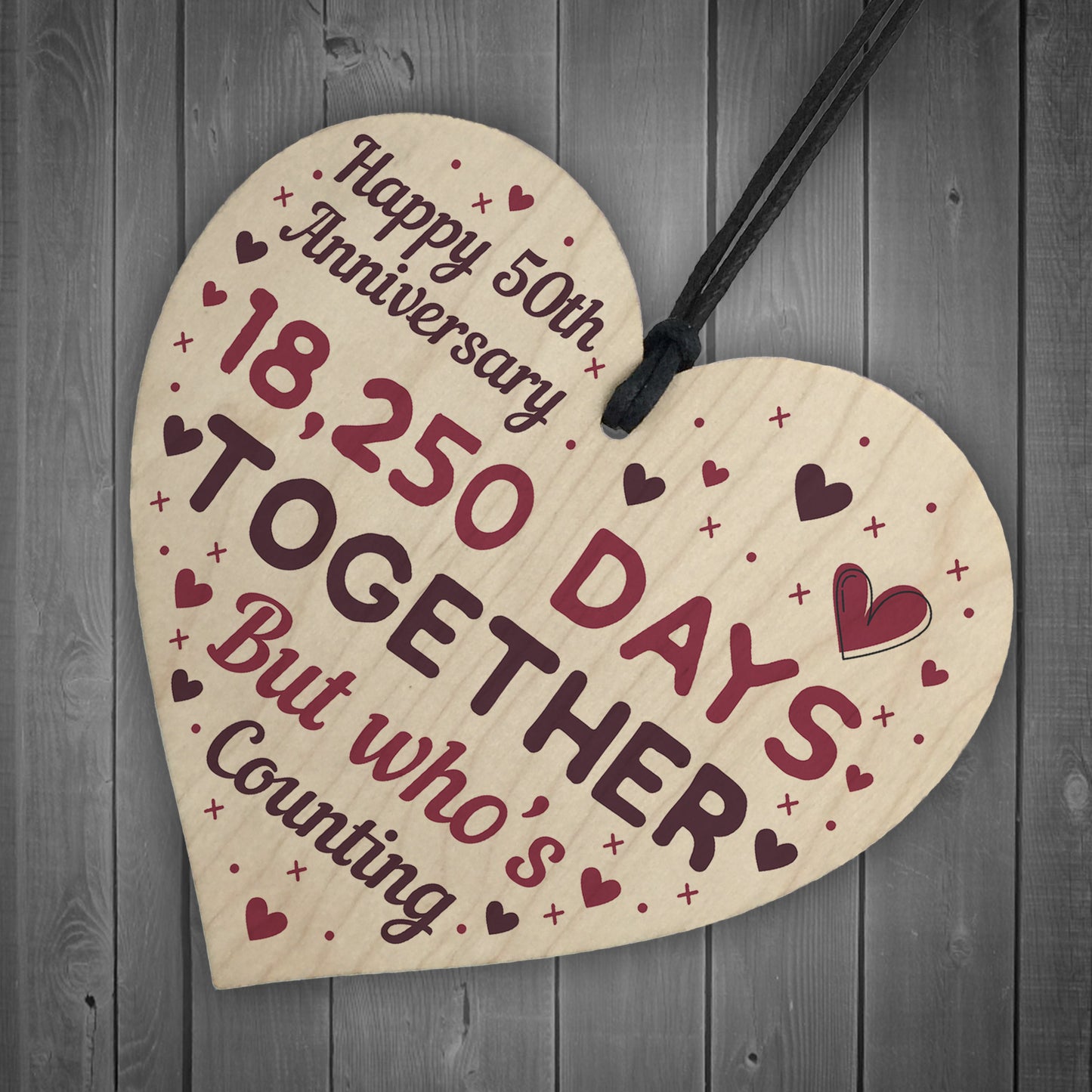 Handmade Wood Heart Gift To Celebrate 50th Wedding Anniversary