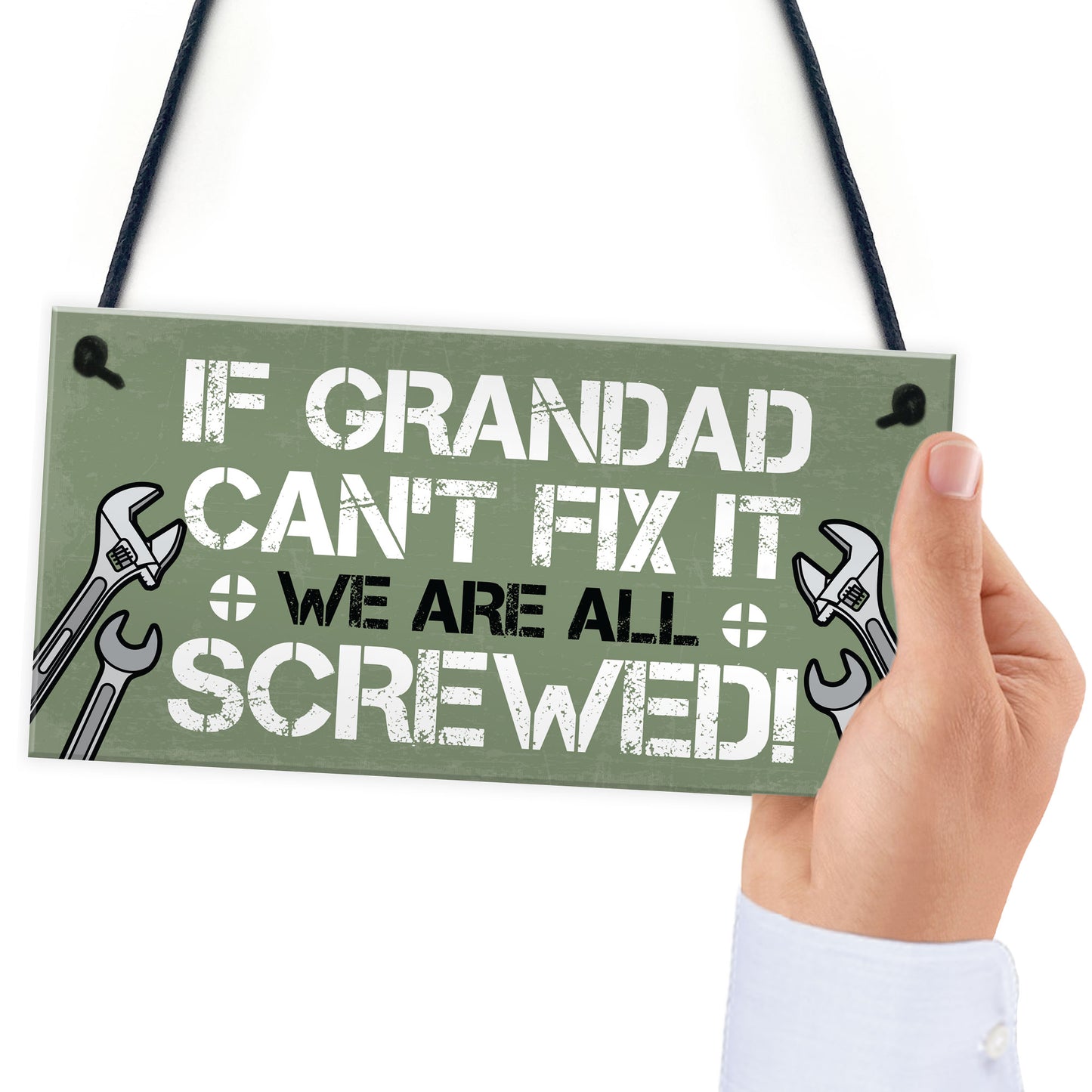 Grandad Fix It Screwed Man Cave Garage Shed Hanging Plaque