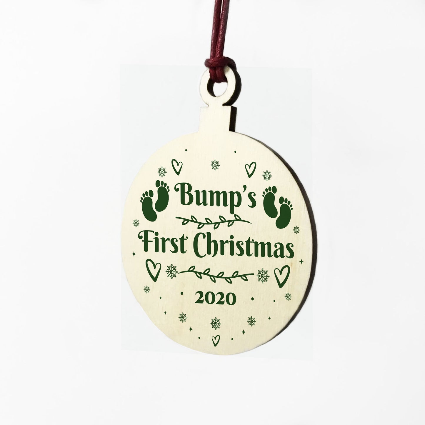 Bumps First Christmas Wood Bauble Gift For Bump Tree Decoration