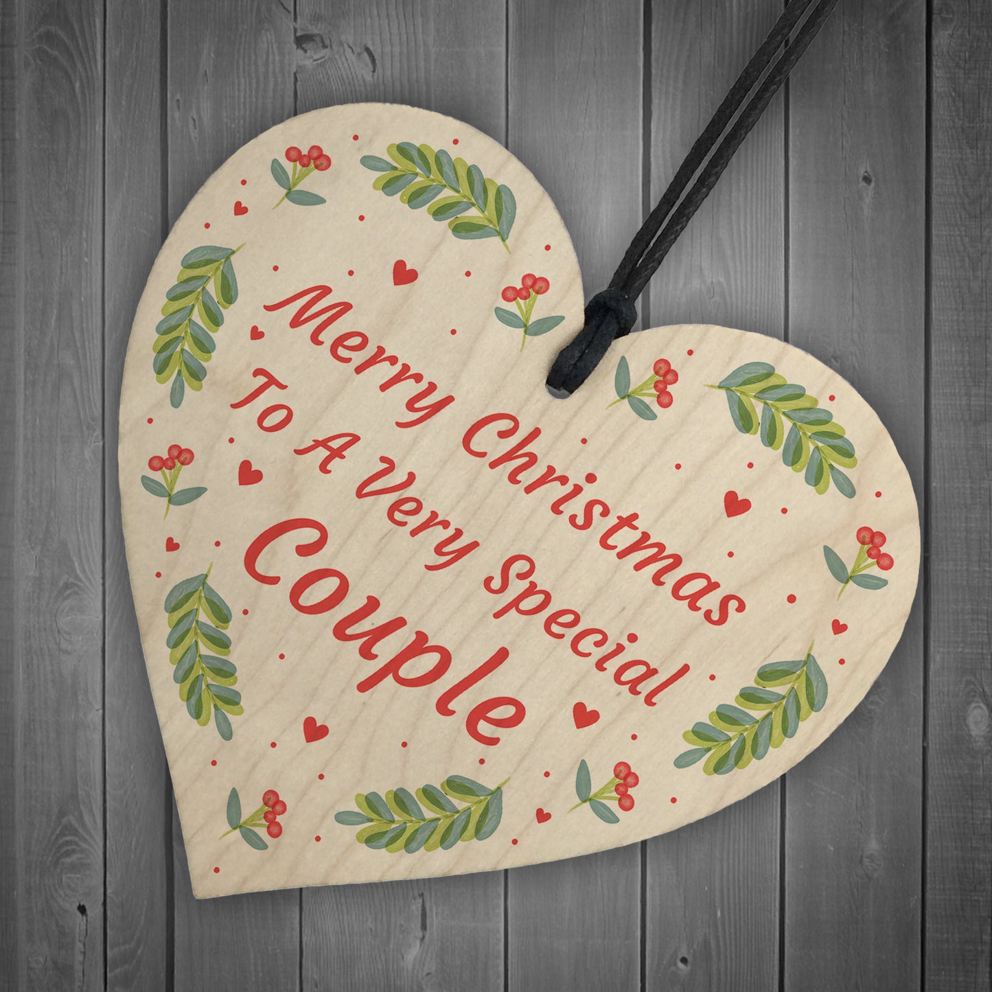 Handmade Christmas Gift For Friend Wooden Heart Couple Gift