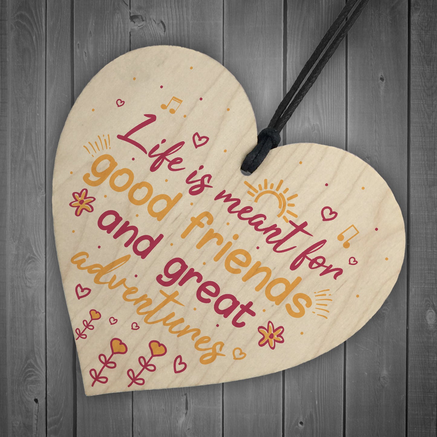 Best Friend Friendship Sign Plaque Wood Heart Thank You Gift