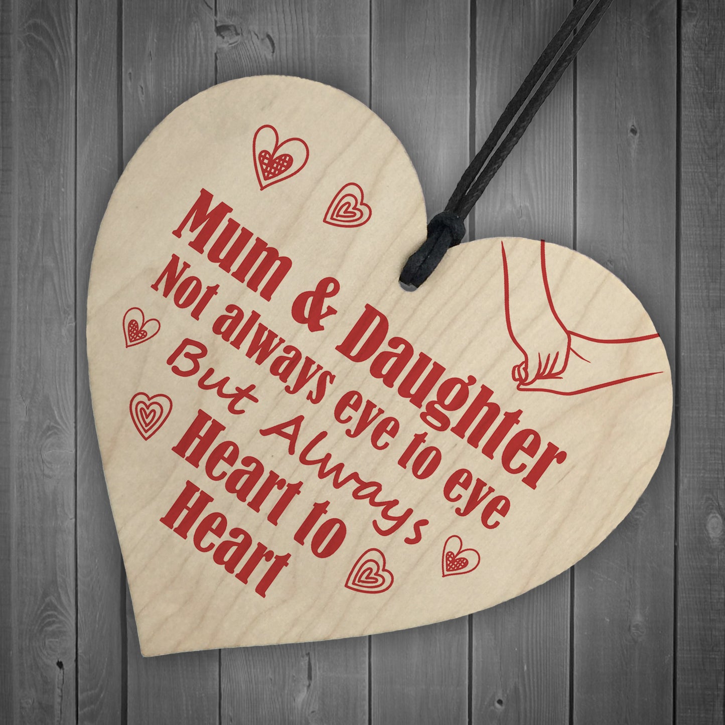 Mum And Daughter Gifts Wooden Heart Mummy Gift For Christmas