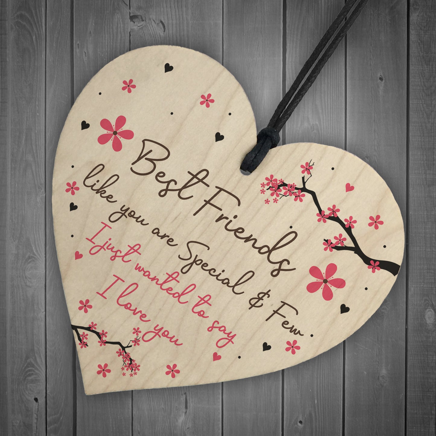 Best Friends Gift Wood Heart Friendship Gift Birthday Gift