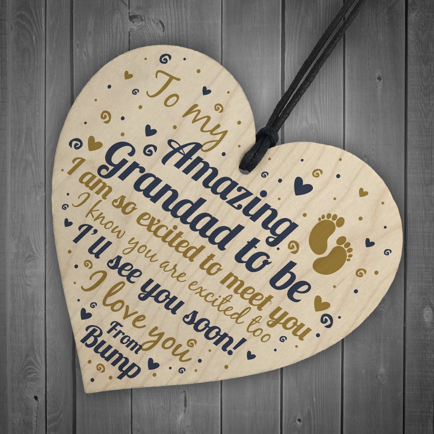 Grandad To Be Heart Baby Announcement For Dad New Baby Gifts