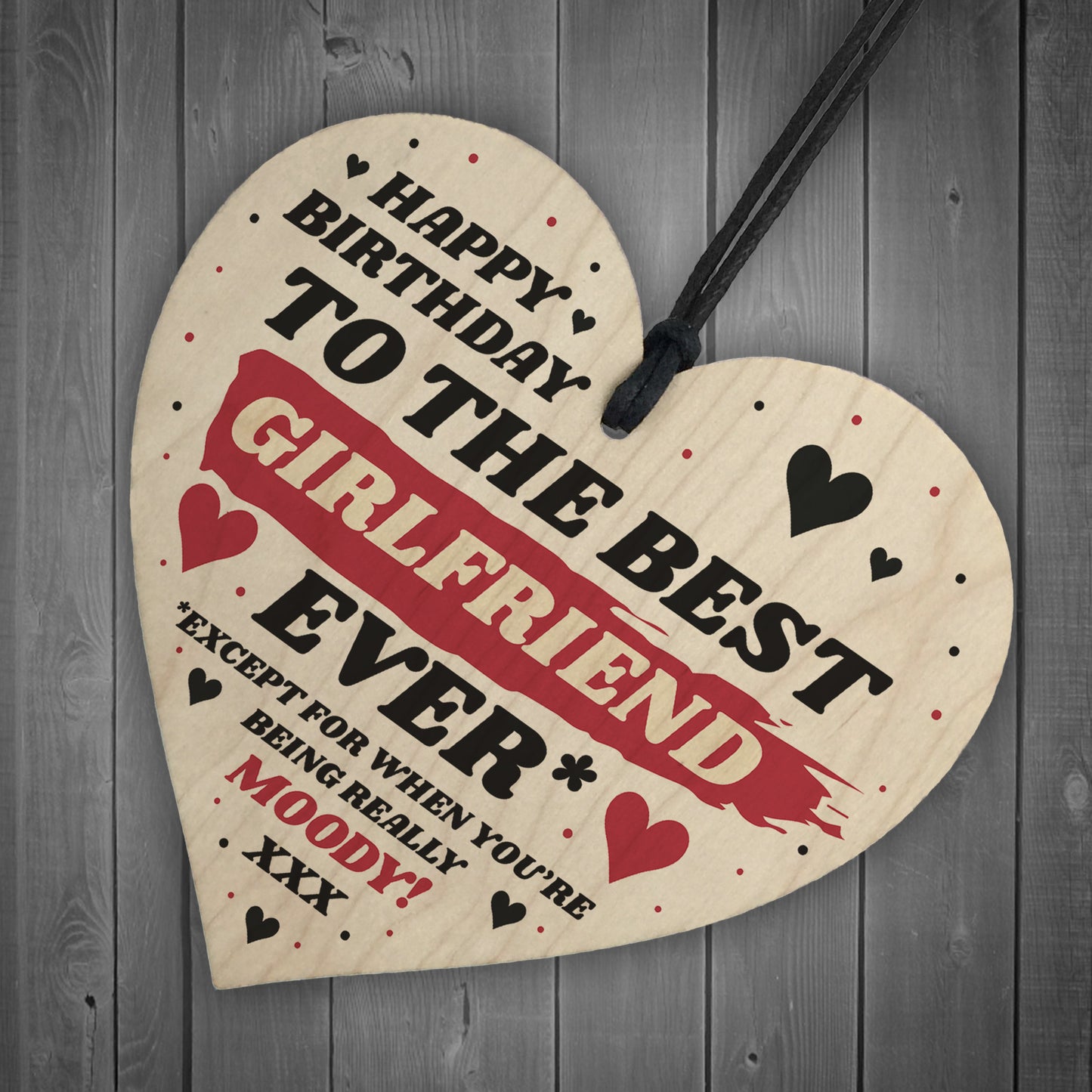 Funny Joke Gift For Girlfriend Birthday Wood Heart Gift For He