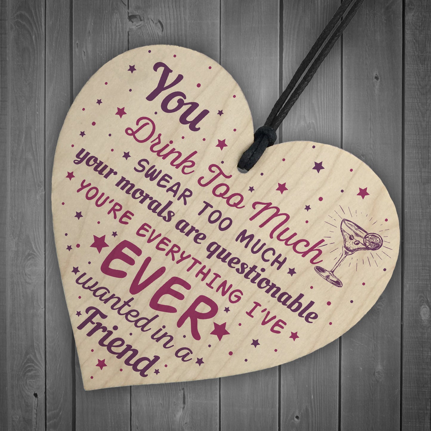 Handmade Gift For Best Friend Wooden Heart Sign Friendship Gift