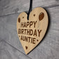 Birthday Gift For Auntie Wood Engraved Heart 30th 40th 50th