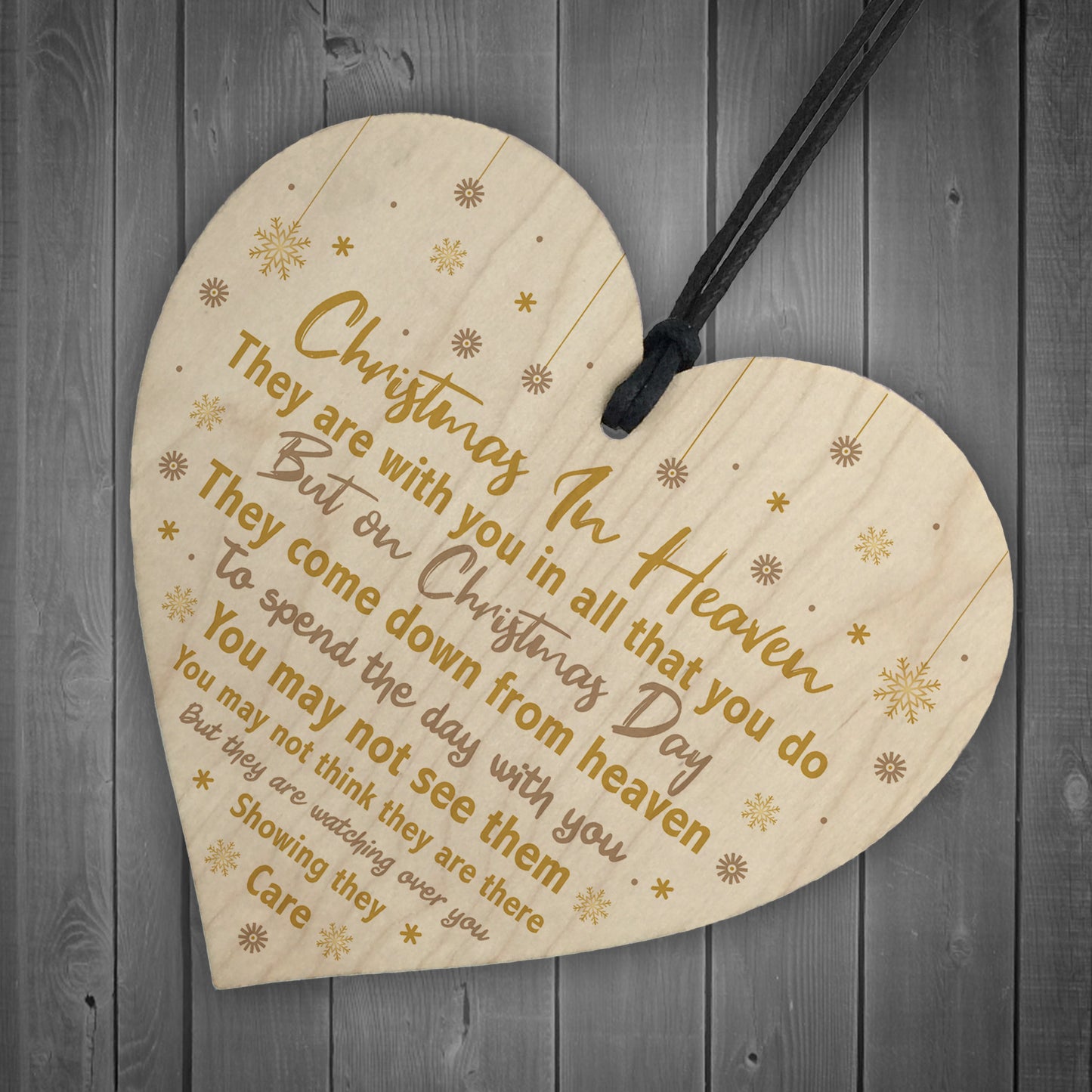 Christmas In Heaven Xmas Tree Decoration Memorial Quote Heart