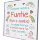 Auntie Gift Novelty Funtie Acrylic Block Funny Auntie Gifts